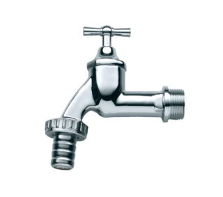 regentonnenkraan met tuinslang aansluiting zilver kleur