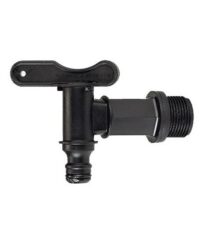 zwarte kraan met tuinslang aansluiting