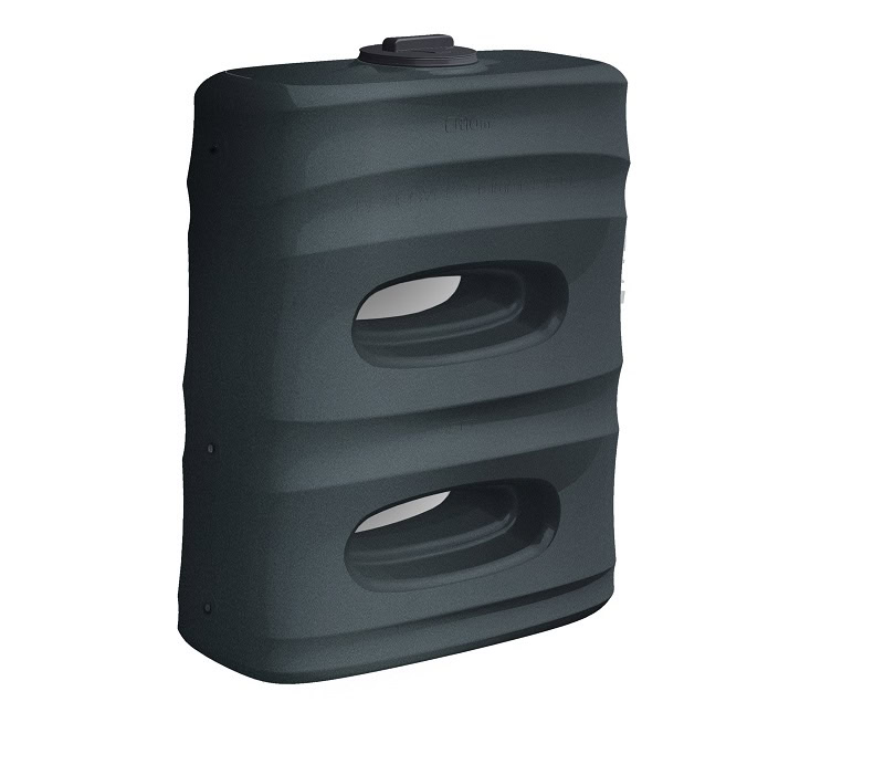 rechthoekige smalle antracieten regenton 430 liter
