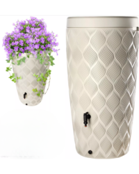 planten in bloembakdeksel op wave taupe design regenton