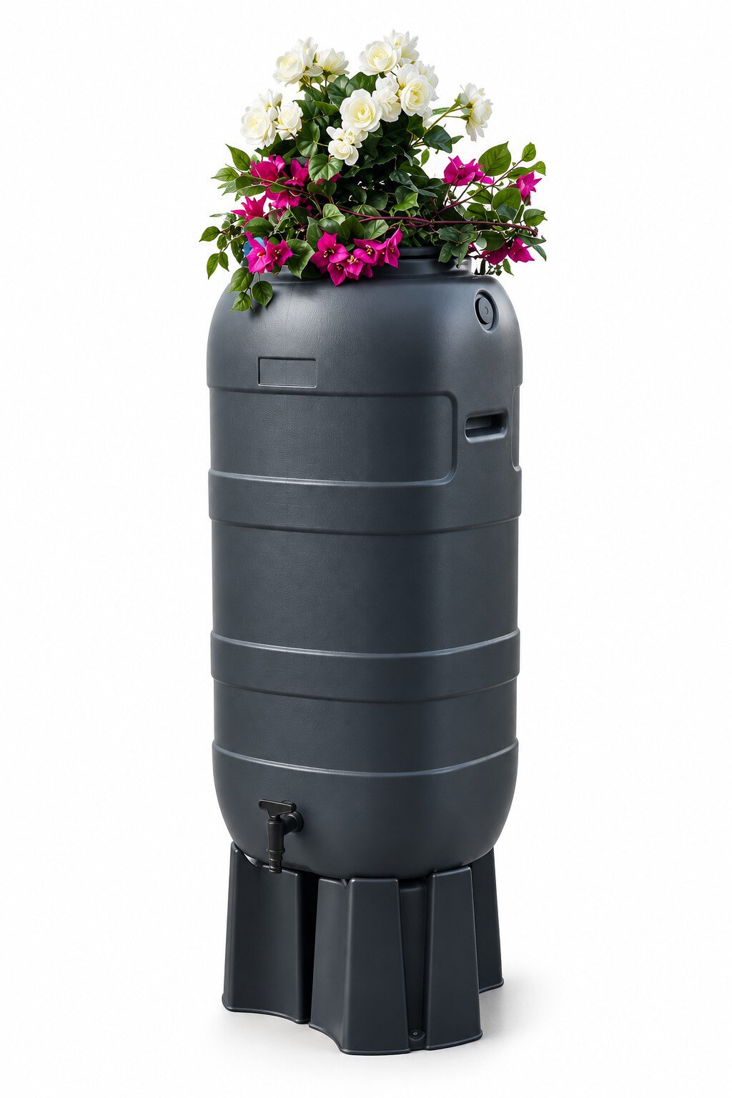 Slimline 100l Flower Antraciet 2 In 1 Met Plantenbak