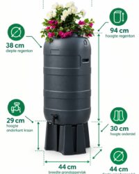 Regenton Homesaver Slimline Flower 100 Liter Afmetingen